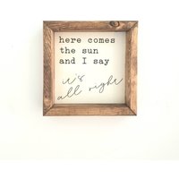 Die Sonne Ist Da Beatles Inspiriertes Dekor. Texte. Kunst Der Beatles. Beatles-Geschenke. Landhausstil. Geschenke Unter 25. Kostenloser Versand von HardyDesignBoutique