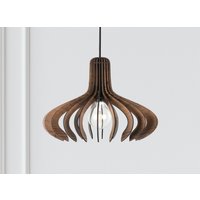 Holz Pendelleuchte, Birne, Handgefertigte Lampe, Wohnkultur, Kronleuchter, Lampenschirm, Minimal Moderne Homedecor, Minimalistisch von HareaDesign