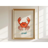 Aquarell Krabbe Kunstdruck Kinderzimmer Wanddeko von HarelisoShop