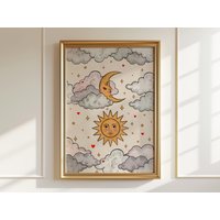 Kunstdruck Sonne Und Mond Celestial Kinderzimmer Dekor Kunstdruck Sonne Und Mond Celestial Kinderzimmer Dekor von HarelisoShop