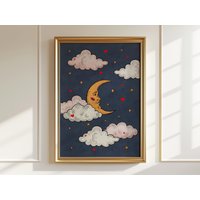 Mond Druck Als Geschenk Für Das Kinderzimmer Mond Druck Als Geschenk Für Das Kinderzimmer von HarelisoShop