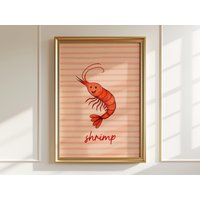 Rote Garnele Kunstdruck Aquarell Meer Rote Garnele Kunstdruck Aquarell Meer von HarelisoShop