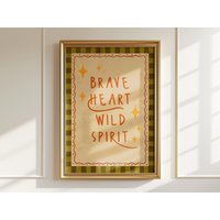 Tapferes Herz Wild Spirit Poster Aquarell Kinderzimmer-Wandkunst Tapferes Herz Wild Spirit Poster Aquarell Kinderzimmer-Wandkunst von HarelisoShop