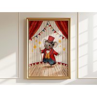 Zirkusmaus Poster Märchenhaftes Kinderzimmer Dekor Zirkusmaus Poster Märchenhaftes Kinderzimmer Dekor von HarelisoShop