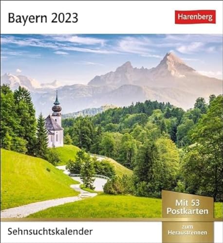 Bayern Sehnsuchtskalender 2023. Eine Rundreise durch ländliche Idylle. 53 Postkarten in einem kleinen Kalender zum Aufstellen oder Aufhängen. ... Bayern.: Wochenkalender mit 53 Postkarten von Harenberg u.Weingarten