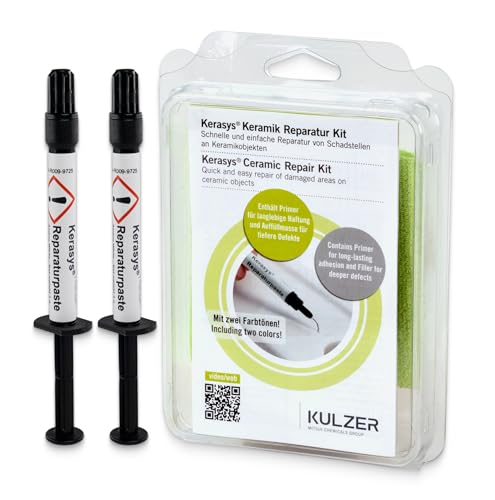 KERASYS Keramik Reparaturset - Profi Reparaturpaste für Waschbecken, Badewannen, Fliesen Komplettset mit UV-Licht, Primer & Politur - Farben: Starweiß & Alpinweiß KERASYS Keramik Reparaturset - Profi Reparaturpaste für Waschbecken, Badewannen, Fliesen Komplettset mit UV-Licht, Primer & Politur - Farben: Starweiß & Alpinweiß von KERASYS