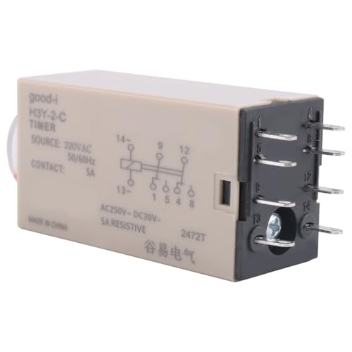Harewtwy 10S Delay Timer Zeitrelais H3Y-2 AC 220V 8 PIN Einstellknopfsteuerung Zeitrelais für Elektrische Haushaltssysteme von Harewtwy