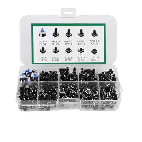 Harewtwy 180 StüCk 10 Werte Tastschalter Mini Momentary Tact Assorted Kits von Harewtwy