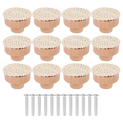 Harewtwy Boho Rattan Kommode KnäUfe Runde Schubladen KnäUfe Handgefertigt Aus Korb Geflecht und Schrauben für Boho MöBel KnäUfe Beige 12 StüCk Harewtwy Boho Rattan Kommode KnäUfe Runde Schubladen KnäUfe Handgefertigt Aus Korb Geflecht und Schrauben für Boho MöBel KnäUfe Beige 12 StüCk von Harewtwy