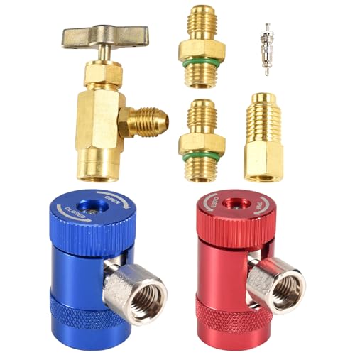 Harewtwy R1234YF Selbstdichtende Dose mit R134A Tank Adapter und R1234 Schnell Kupplungen für ein/C KäLtemittel Verteiler GeräT Set Harewtwy R1234YF Selbstdichtende Dose mit R134A Tank Adapter und R1234 Schnell Kupplungen für ein/C KäLtemittel Verteiler GeräT Set von Harewtwy
