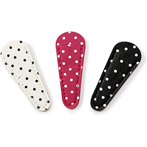 Harewtwy Scheren Scheide Sicherheits Leder Scheren Abdeckung Protektor NäHscheren Scheide (3 Teilig), Rosa Rot, Schwarz von Harewtwy