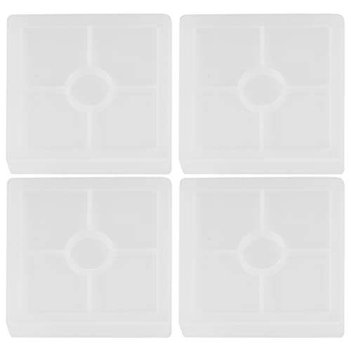 Harewtwy Silikon Untersetzer Formt Silikon Harz Form, Klare Epoxid Form Teile Für Das Gießen Mit Harz, Beton, Zement Und Polymer Lehm (4 Pack Quadrat Formen) von Harewtwy