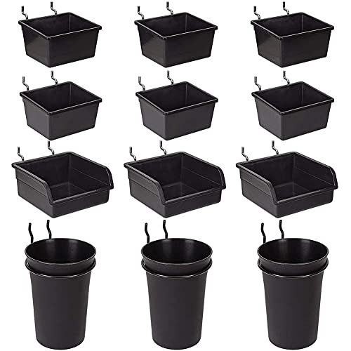 Harewtwy Steckbrett BehäLter Steckbrett Becher mit Haken & Schlaufen 12 Pack,Sortiment Organizer ZubehöR,Werkzeug Aufbewahrung Arrange System Kit von Harewtwy