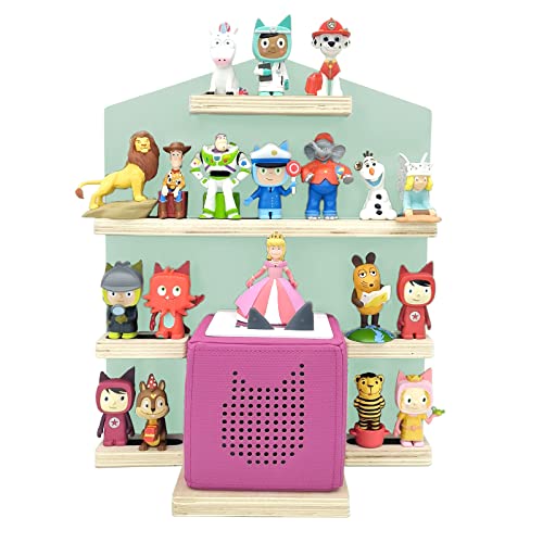 Harewu Regal Magnetisch für Kompatibel mit Toniebox,for Tonie Puppen Grün Dachart Toniebox Regal,Wandregal Kinderzimmer Zubehör für Toniebox Starterset Mädchen und Jungen(Grün) von Harewu