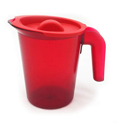 Roltex Kleiner 500 ml Milchkrug mit Deckel, unzerbrechlicher Kunststoff, Rot von Harfield