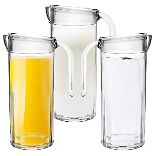 Roltex Kühlschrank-Krug mit Deckel, 1,25 l, transparent, unzerbrechlich, Polycarbonat, für Saft, Wasser, Milch, Cocktail, Krug von Harfield