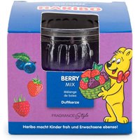 Haribo™ Duftkerze 85g, HxD: 6,5 x 8 cm, Kerze im Glas, Paraffinwachs, Geschenkidee, im Geschenkkarton, lila von Haribo