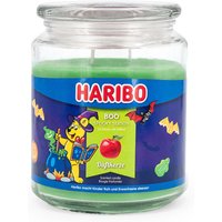 Haribo™ Duftkerze Boo, 2 Dochte, HxD: 13 x 10 cm, 100h Brenndauer, Kerze im Glas, Birne, Apfel & Vanille, grün von Haribo