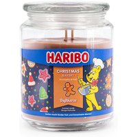 Haribo™ Duftkerze Christmas Bakery, 2 Dochte, HxD: 13x10 cm, 100h Brenndauer, Kerze im Glas, Karamell & Lebkuchen, braun von Haribo