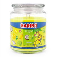 Haribo™ Duftkerze Coconut Lime, 2 Dochte, HxD: 13 x 10 cm, 100h Brenndauer, Kerze im Glas, Kokosnuss & Limette, gelb von Haribo
