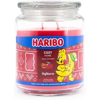 Haribo™ Duftkerze Cozy Home, 2 Dochte, HxD: 13 x 10 cm, 100h Brenndauer, Kerze im Glas, Apfel, Zimt & Vanille, rot von Haribo