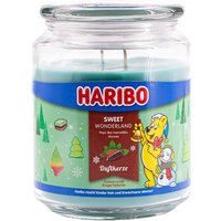 Haribo™ Duftkerze Sweet Wonderland, 2 Dochte, HxD: 13 x 10 cm, 100h Brenndauer, Kerze im Glas, Vanille & Kakao, türkis von Haribo