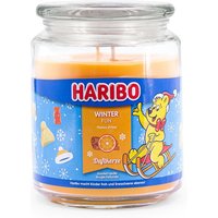 Haribo™ Duftkerze Winter Fun, 2 Dochte, HxD: 13 x 10 cm, 100h Brenndauer, Kerze im Glas, Zimt, Orange & Pfirsich, orange von Haribo