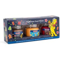 Haribo™ Duftkerzen Geschenkset, 3er Set Kerzen im Glas, je 85 g, Paraffinwachs, Geschenkidee, rot/orange/braun von Haribo