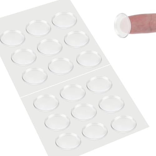 18 Stück Antirutsch Silikon Pads für Glasplatten, Abstandshalter Gummi Gumminoppen 30mm*2mm Transparent Anti Rutsch Pads, Glasplatte Schutzpuffer Abstandshalter, Selbstklebend Gummipads von Hariendny