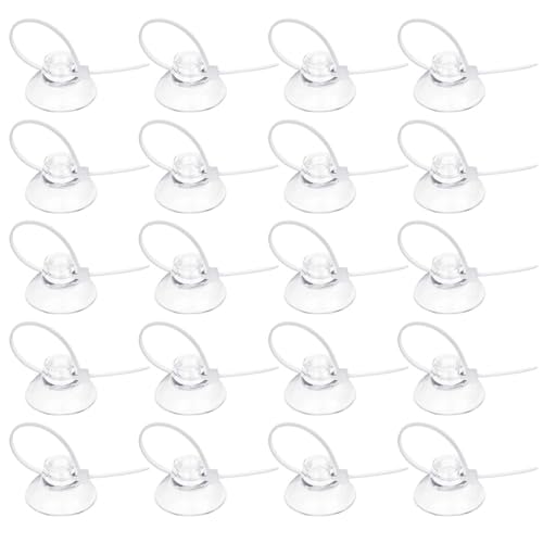 Hariendny 20 Pack Saugnäpf Aquarium, Aquarium Saugnäpfe mit 30 Stück verstellbare Reißverschlüsse Kabel Set, Aquarium Zubehoer für Bindung Moos, Shrimp Nests und Reptilien Hängematten von Hariendny