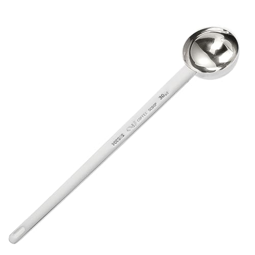 Kaffeedosierlöffel, 24,5 cm Kaffeelöffel, Hochwertiger Kaffeelöffel, Kaffeelöffel Portionierer, Edelstahl Kaffeemaß für Gemahlenen Kaffee, Silber(30ml) von Hariendny