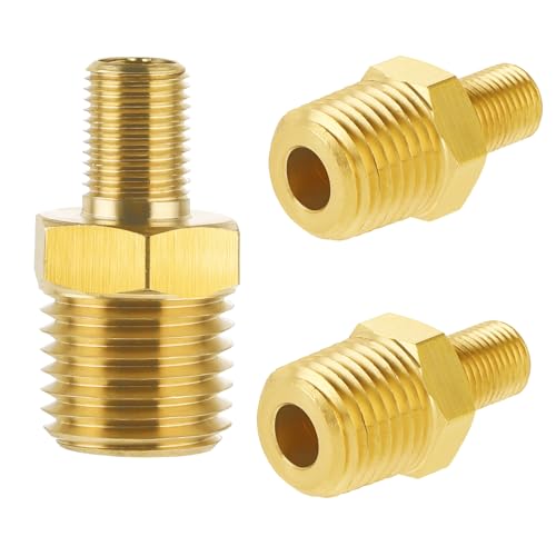 Luftpumpenadapter aus Messing, 3 Stück 1/4 Zoll NPT Messing Luftkompressor, Luftkompressor Tank Füllventil für Autoventil, Reifenventil, Felgenventile von Hariendny