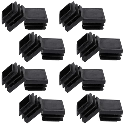 Quadratstopfen, 16 Stück 1 Zoll (25 mm) Quadratische Rohrstopfen, Endkappen für Vierkantrohreinsätze, Schwarze Stuhlbeinkappen Eckig, Rohrpfostenendkappe für Vierkantrohre, Zäune, Stuhlbeine von Hariendny