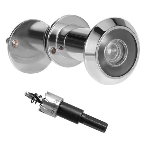 Türspion mit Sichtschutz 200° Weitwinkel Optische Glaslinsen Bohrloch Ø 16mm Spion mit Bohrer Einstellbare Länge Türspion für 35-60mm Dicke Türen (Silber) von Hariendny