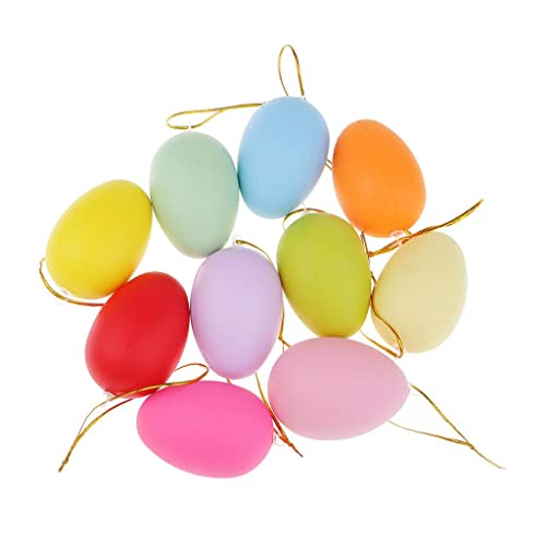 Harilla 10 Gemischte Farbige Ostereier, Plastikeier für Ostern, Künstliches Ei, DIY Dekoration, Osterei, Kinderspielzeug, Geschenk, Hängende Verzi von Harilla