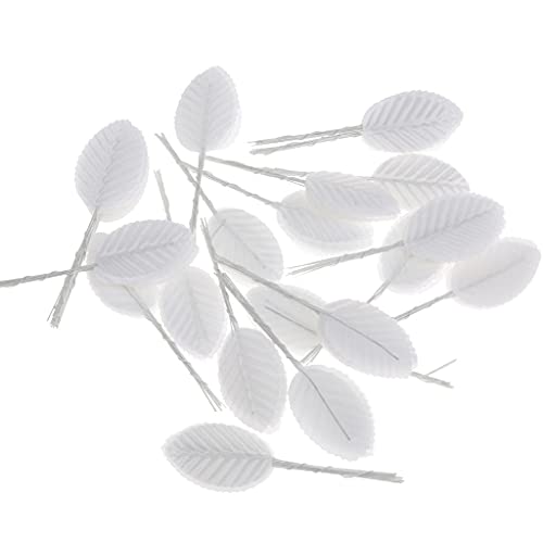 Harilla 200pcs Künstliche Seidenblätter für Dekor Hochzeits Corsage Accessoires Blumensträuße, Weiß von Harilla