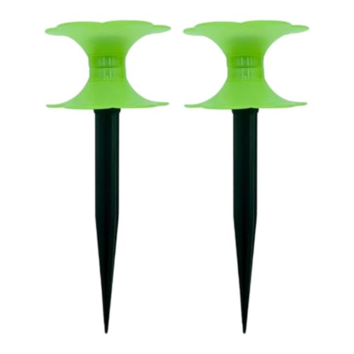 Harilla 2X Gartenschlauchführungsspikes Schläuche Zugständer Hilfsbewässerungsschläuche Rollen Wasserschlauchpfähle für Rasengemüsebeete, Leuchtendes Grün von Harilla