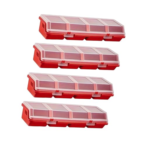 Harilla 4-teiliger Schrauben-Organizer, Aufbewahrungs-Organizer, Hardware-Behälter mit Deckel, Boxen, Koffer für Schrauben, Schrauben, Muttern, Rot Harilla 4-teiliger Schrauben-Organizer, Aufbewahrungs-Organizer, Hardware-Behälter mit Deckel, Boxen, Koffer für Schrauben, Schrauben, Muttern, Rot von Harilla
