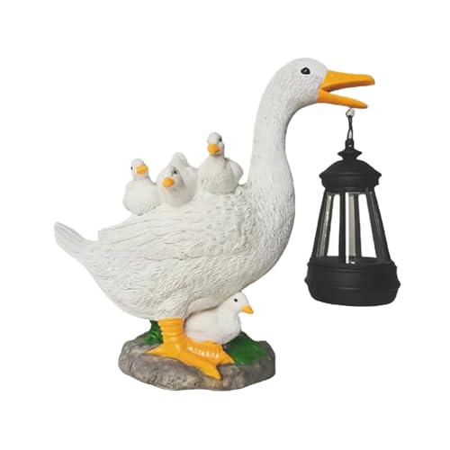 Harilla Gartenstatue mit Solarlicht, weiße Entenfigur, Rasendekoration, Skulptur für Terrasse, Balkon, Hof, Geschenk für Harilla Gartenstatue mit Solarlicht, weiße Entenfigur, Rasendekoration, Skulptur für Terrasse, Balkon, Hof, Geschenk für von Harilla