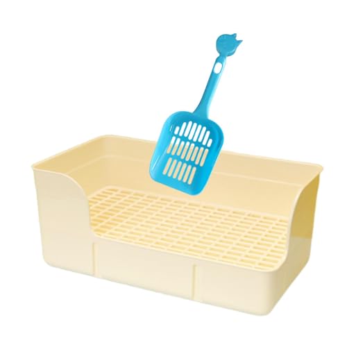 Harilla Haustier Kaninchenstreu Kaninchen Urinal Tablett Hamster Frettchen Meerschweinchen Töpfchen Tablett Gitter Katzentoilette Ecke Toilettenbox Käfig, Weiß von Harilla