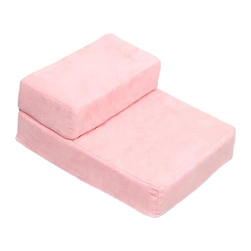 Harilla Hundetreppe, Hundestufen, tragbare, weiche, rutschfeste Leiter mit waschbarem Bezug, Haustierstufen für Welpen, kleine Hunde und Katzen, ältere Hunde, Rosa von Harilla