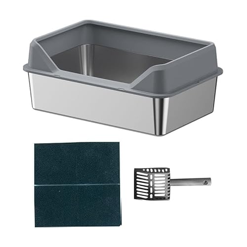 Harilla Katzentoilette, Abgesenkte Vorderseite, Spritzwassergeschützt, für Hauskatzen, Großes Fassungsvermögen, Leicht zu Reinigen, Katzenbettpfanne, Katzento, DUNKELGRAU, 50x35x15cm Harilla Katzentoilette, Abgesenkte Vorderseite, Spritzwassergeschützt, für Hauskatzen, Großes Fassungsvermögen, Leicht zu Reinigen, Katzenbettpfanne, Katzento, DUNKELGRAU, 50x35x15cm von Harilla