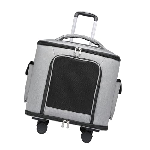 Harilla Katzentragetasche, Handtaschenwagen, tragbar mit Universalrädern, Haustier-Rollträger für Welpen, Kätzchen, kleine Hunde, Outdoor-Camping, Grau Harilla Katzentragetasche, Handtaschenwagen, tragbar mit Universalrädern, Haustier-Rollträger für Welpen, Kätzchen, kleine Hunde, Outdoor-Camping, Grau von Harilla