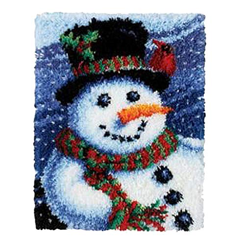 Harilla Latch Hook Rug Kits schneidern Teppich Stickerei Kit Ornaments, Schneemann, 52x38cm Harilla Latch Hook Rug Kits schneidern Teppich Stickerei Kit Ornaments, Schneemann, 52x38cm von Harilla