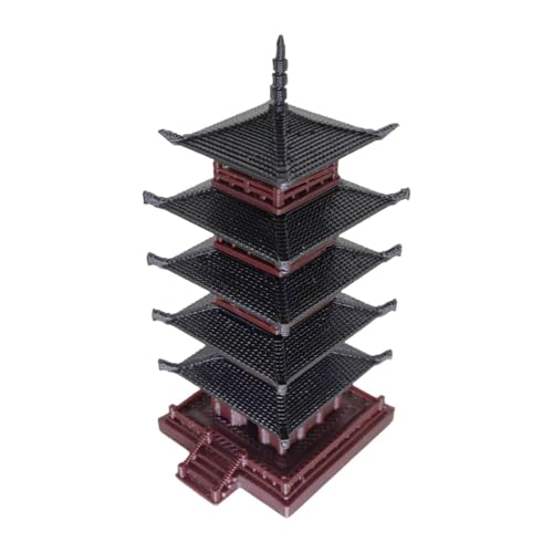 Harilla Miniatur-Pagoden-Skulptur, Heimdekoration, traditionelles Feengarten-Accessoire, Mikro-Landschaft, Pavillon-Ornament, Terrarium-Ornament von Harilla