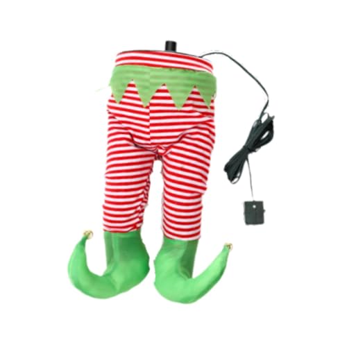 Harilla Schaukelnde Beine, Weihnachtsbaumschmuck, Weihnachtsbaumspitze, elektrische Beine, Weihnachtsschmuck, ausgestopfte Beine, festgesteckt für Freunde zu, Rot Weiß 31x14x17cm von Harilla