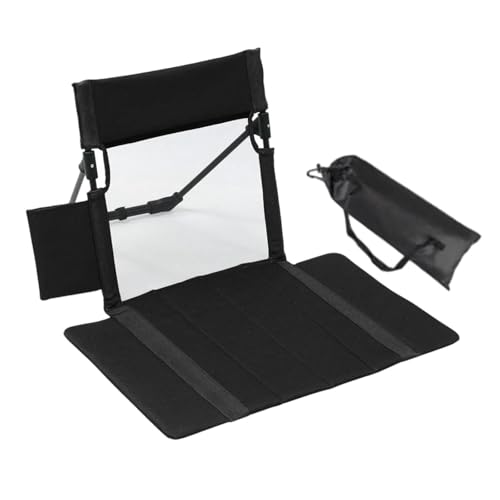 Harilla Strand-Klappstuhl Strandstuhlkissen mit Rückenlehne, Bodenstuhl Klappbares Tribünenkissen, Tragbare Strandliege Faltbarer Campingstuhl Liegestuhl für Picknick, Garten, Wandern, Schwarz 36x59 von Harilla