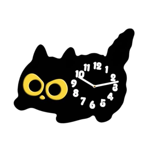 Harilla Tabletop Katonuhr Nicht tickende Hauswarming Kätzchen Schreibtisch Uhr Analoges Kaminsims Uhr für Regal Schlafzimmer Bauernhaus Abendessen Leaning von Harilla