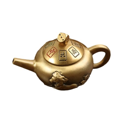 Harilla Teekannen-Figur aus Messing, Teekannen-Skulptur, dekorativ, Feng Shui, glatt, zum Sammeln, Teekannen-Statue für Tisch, Auto, Festival, Geschenk von Harilla