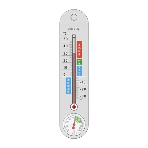 Harilla Thermometer-Hygrometer-Messgerät, leicht ablesbar, Wandmontage, stabiler Temperatur-/Feuchtigkeitsmonitor –30–50 °C für Terrasse, Außen-/Innenbereich, 249 X 56 X 18 Mm von Harilla